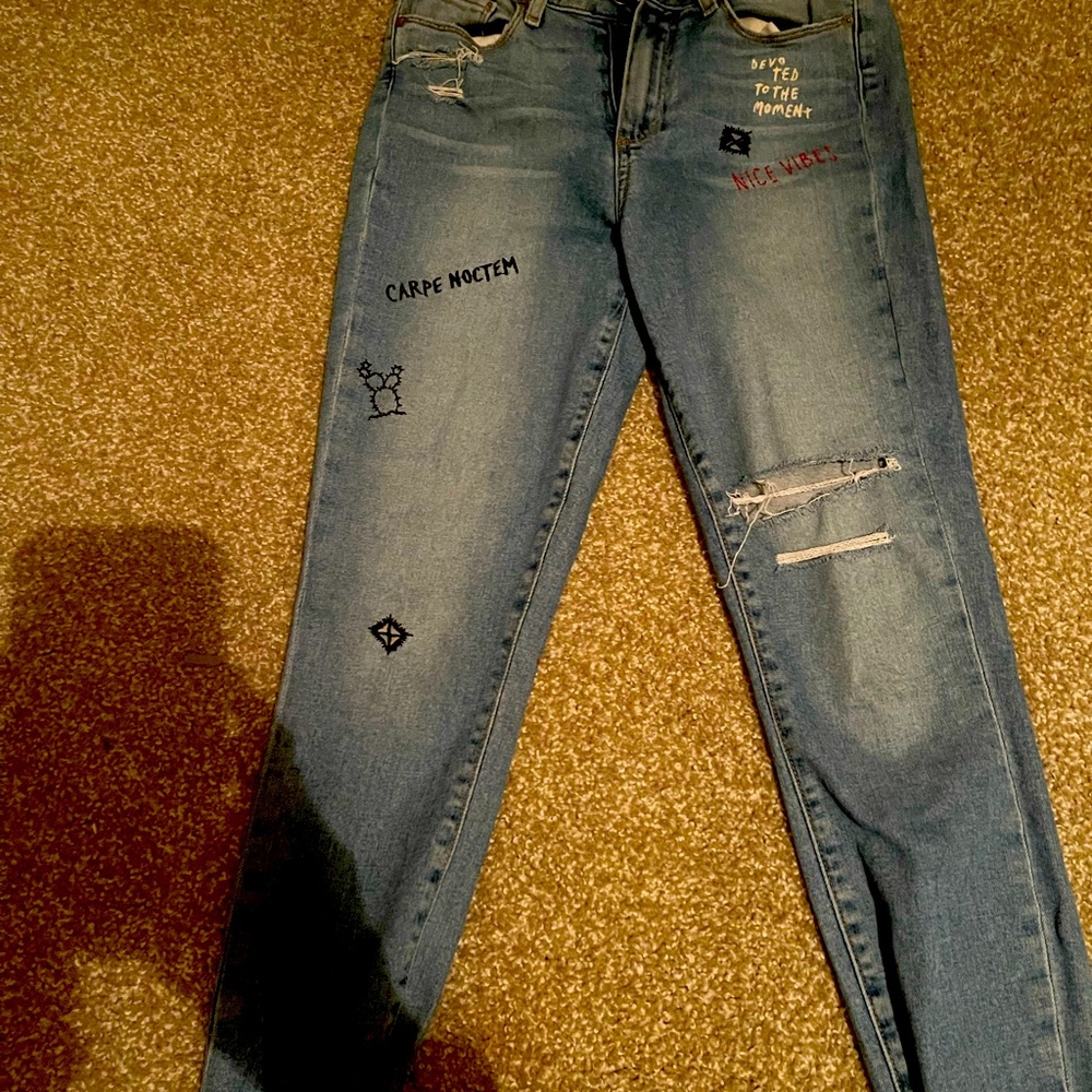 PAIGE  Denim Embroided Jeans NWOT